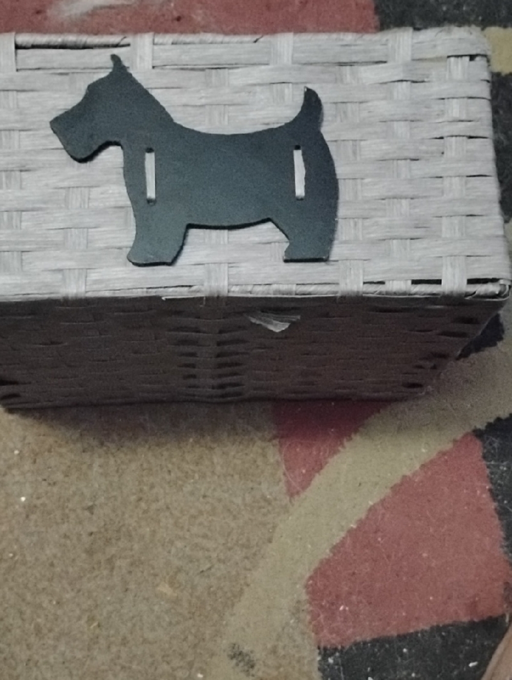 Black Dog Silhouette Basket